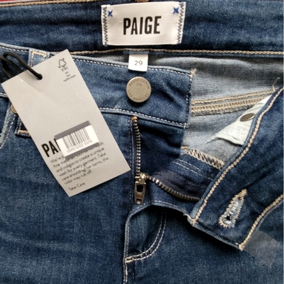 NWT Paige Verdugo Crop Skinny Jeans 29 Leyna Distressed Raw Hem - Picture 4 of 12